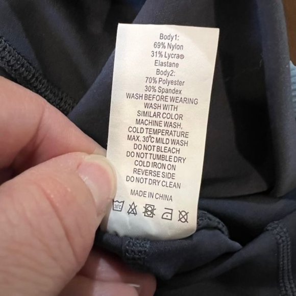 ZYIA Active Blue & Gray Storm Parallel Luxe High Rise Leggings Women's Size 4 - Picture 6 of 6